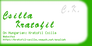 csilla kratofil business card